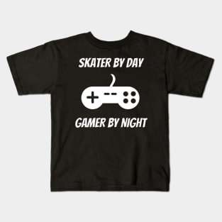 Skater By Day Gamer By Night - Skater Gift Kids T-Shirt